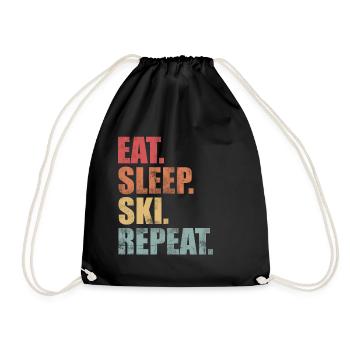 Ski ski ski sports d’hiver Vintage - Sac de sport léger - noir - Devant