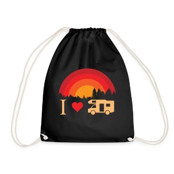 I love camping - Turnbeutel - Schwarz - Vorne