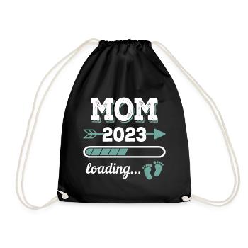 Maman 2023 Chargement du cadeau future mère - Sac de sport léger - noir - Devant