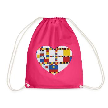 Cœur avec tableau Mondrian Victory Boogie Woogie - Sac de sport léger - fuchsia - Devant