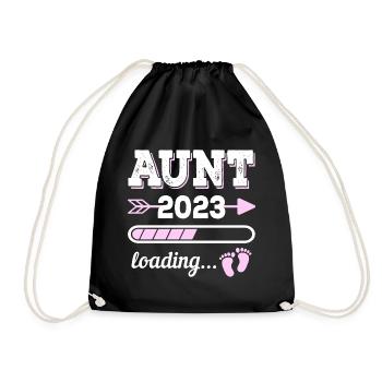 Tante 2023 Chargement du cadeau de la future marraine - Sac de sport léger - noir - Devant