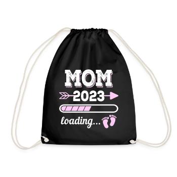 Maman 2023 Future Mère Naissance Grossesse - Sac de sport léger - noir - Devant