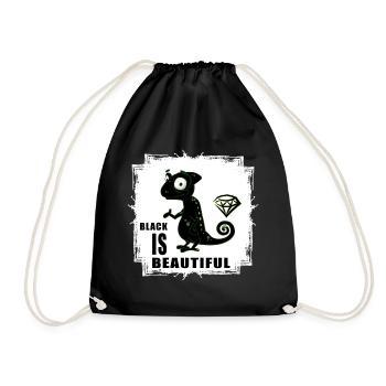 beautiful black lieber schwarz toleranz - Turnbeutel - Schwarz - Vorne
