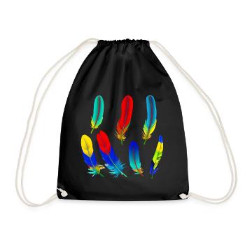 Plumes de perroquet - Sac de sport léger - noir - Devant