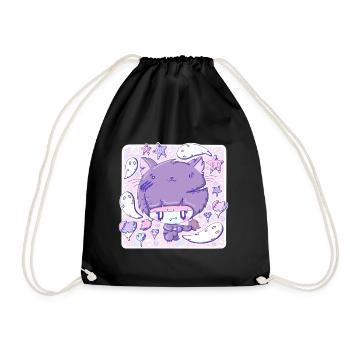 Mignon chat zombie chaton - Sac de sport léger - noir - Devant