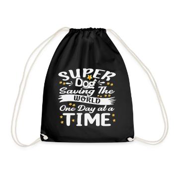 Super dog sauve le monde une fois par jour - Sac de sport léger - noir - Devant