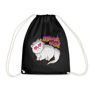 Miaou miaou Cherish Feline Love aime les chats - Sac de sport léger - noir - Devant
