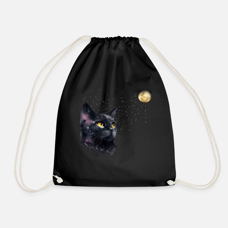 LE CHAT ET LA LUNE - Sac de sport léger - noir