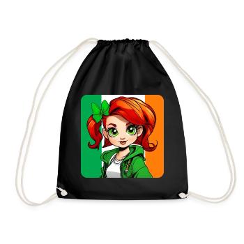 Jolie fille rousse irlandaise - Sac de sport léger - noir - Devant