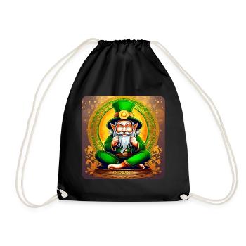Leprechaun irlandais en position de Bouddha - Sac de sport léger - noir - Devant
