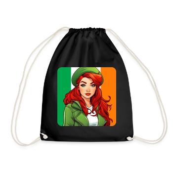 Fille rousse irlandaise cool - Sac de sport léger - noir - Devant