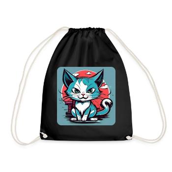 Chat coquin cool - Sac de sport léger - noir - Devant
