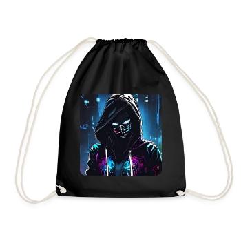 Cool Cyberpunk Girl - Drawstring Bag - black - Front