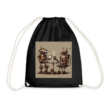 Robocoffee time - Drawstring Bag - black - Front