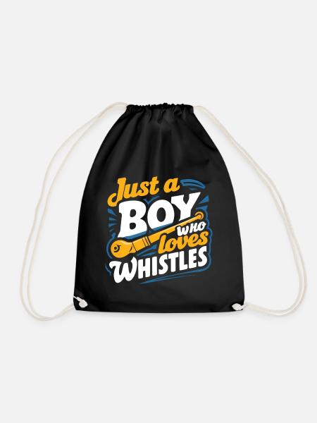 Tin Whistle - Drawstring Bag - black