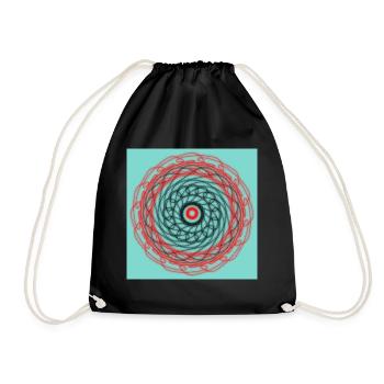Abstraktes geometrisches Design - Turnbeutel - Schwarz - Vorne