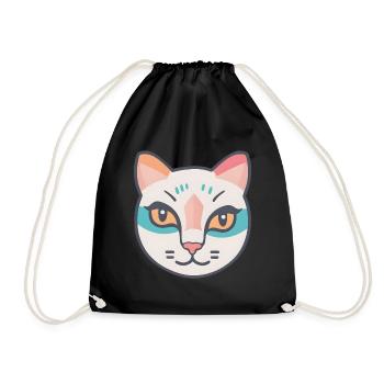 Colorful cat portrait - Drawstring Bag - black - Front