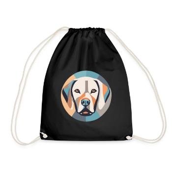 Labrador géométrique - Sac de sport léger - noir - Devant