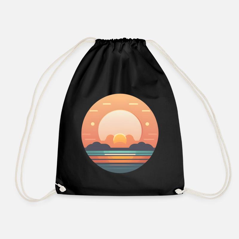 Sunset Serenade - Drawstring Bag - black