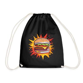 Bursting Flavor Burger - Drawstring Bag - black - Front