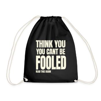 You Think | Cooles Streetwear-Typo-Shirt - Turnbeutel - Schwarz - Vorne