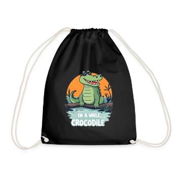 Lustiges Krokodil - Dans un moment crocodile - Sac de sport léger - noir - Devant