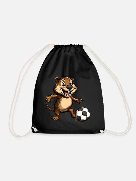 Biber Fussball - Turnbeutel - Schwarz