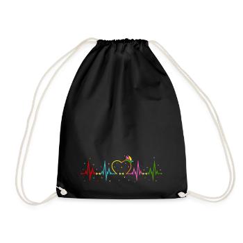 Carnival Confetti Heartbeat - Drawstring Bag - black - Front