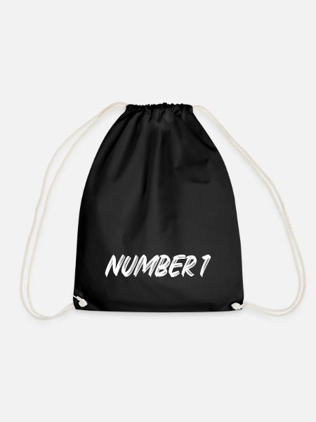 Number 1 - eins - erster - erste - 1 - Nummer 1 - Turnbeutel - Schwarz