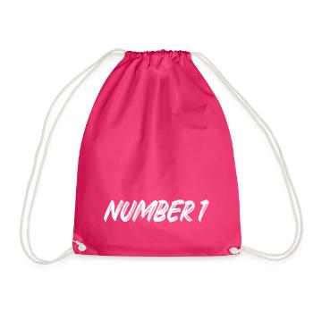 Number 1 - eins - erster - erste - 1 - Nummer 1 - Turnbeutel - Fuchsia - Vorne