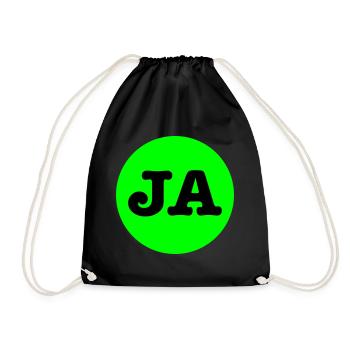 JA - für JA-Sager - Turnbeutel - Schwarz - Vorne