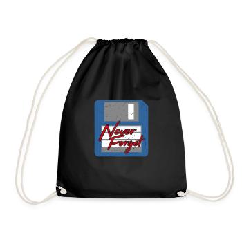 Ne jamais oublier la mémoire de l'ordinateur de disquette PC Rétro - Sac de sport léger - noir - Devant
