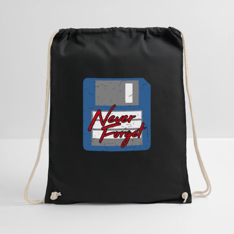 Never Forget Diskette Computer Memory PC Retro Drawstring Bag