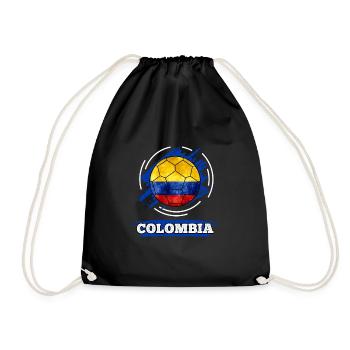 Soccer country flag of Colombia - Drawstring Bag - black - Front
