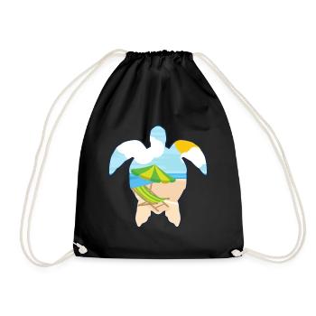 Tortue d'été / tortue / été / soleil - Sac de sport léger - noir - Devant