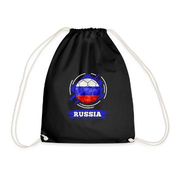 Drapeau du pays de football Russie - Sac de sport léger - noir - Devant