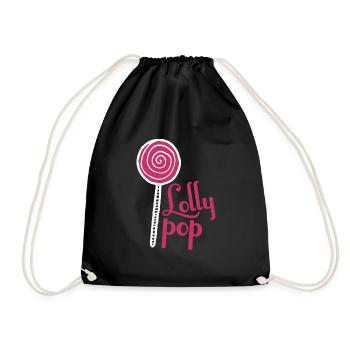 Lolly pop sweets - Drawstring Bag - black - Front