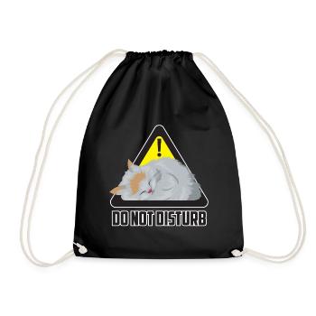 Do not disturb cat / cat - Drawstring Bag - black - Front