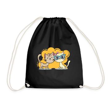 Amour de chat - Sac de sport léger - noir - Devant