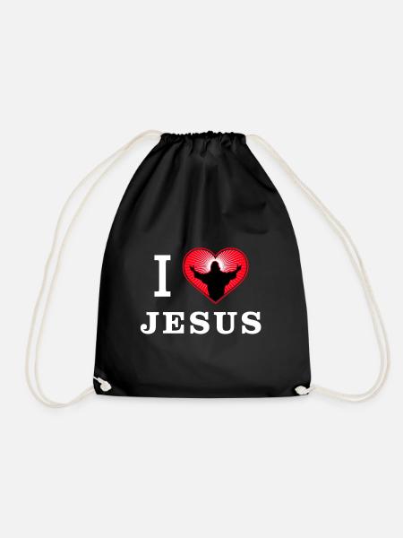 Ich liebe Jesus Christus - Turnbeutel - Schwarz