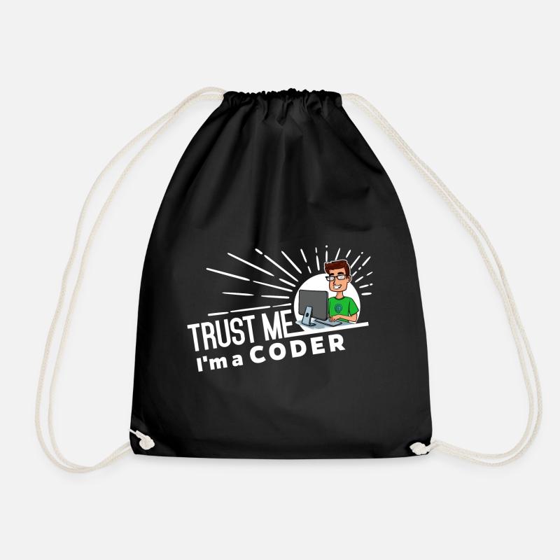 Programmer - Trust me - Drawstring Bag - black