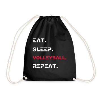 Sport Eat Sleep Volleyball Repeat - Drawstring Bag - black - Front