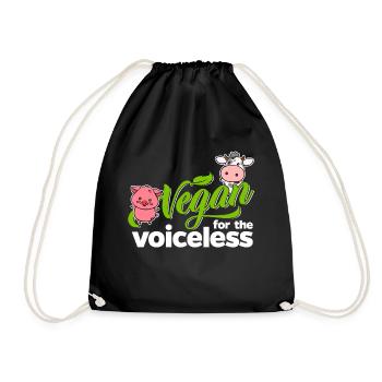 Vegan pour les sans voix (vache) - Sac de sport léger - noir - Devant