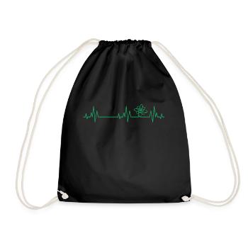 Atom Physik Herzschlag Physiker Lehrer Geschenk - Turnbeutel - Schwarz - Vorne