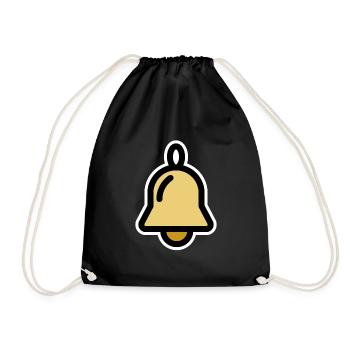 Weihnachtsglocke, Glocke, Glöckchen, Deko - Turnbeutel - Schwarz - Vorne