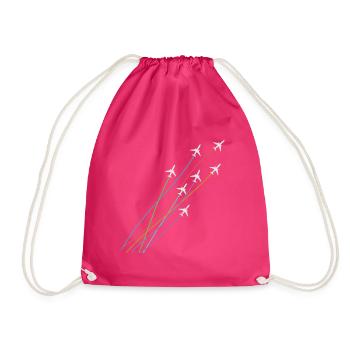 Aircraft squadron Squadron formation Flight - Drawstring Bag - fuchsia - Front