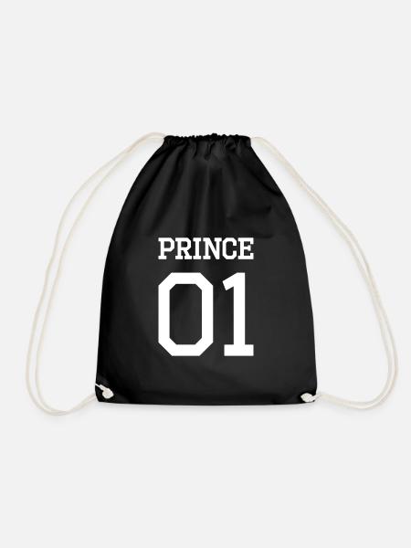 Prince 01 weiß Shirt - Turnbeutel - Schwarz