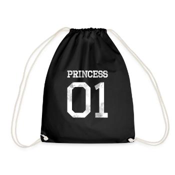 Princess 01 weiß used look Shirt - Turnbeutel - Schwarz - Vorne