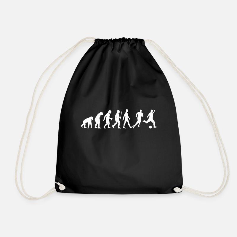 Evolution Fussball weiss Shirt - Turnbeutel - Schwarz