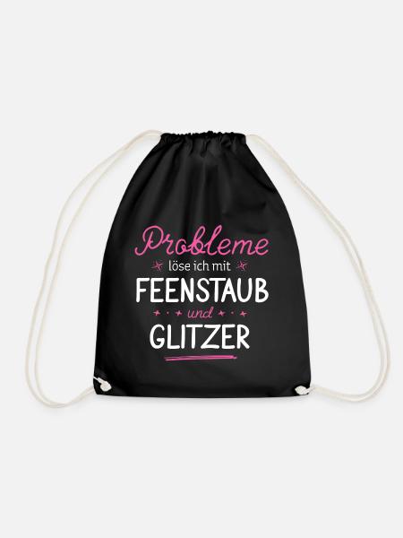 Feenstaub und Glitzer - Turnbeutel - Schwarz